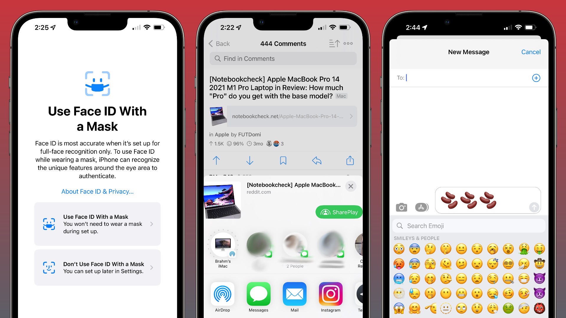 Вышла iOS 15.4, которая умеет открывать FaceID с маской